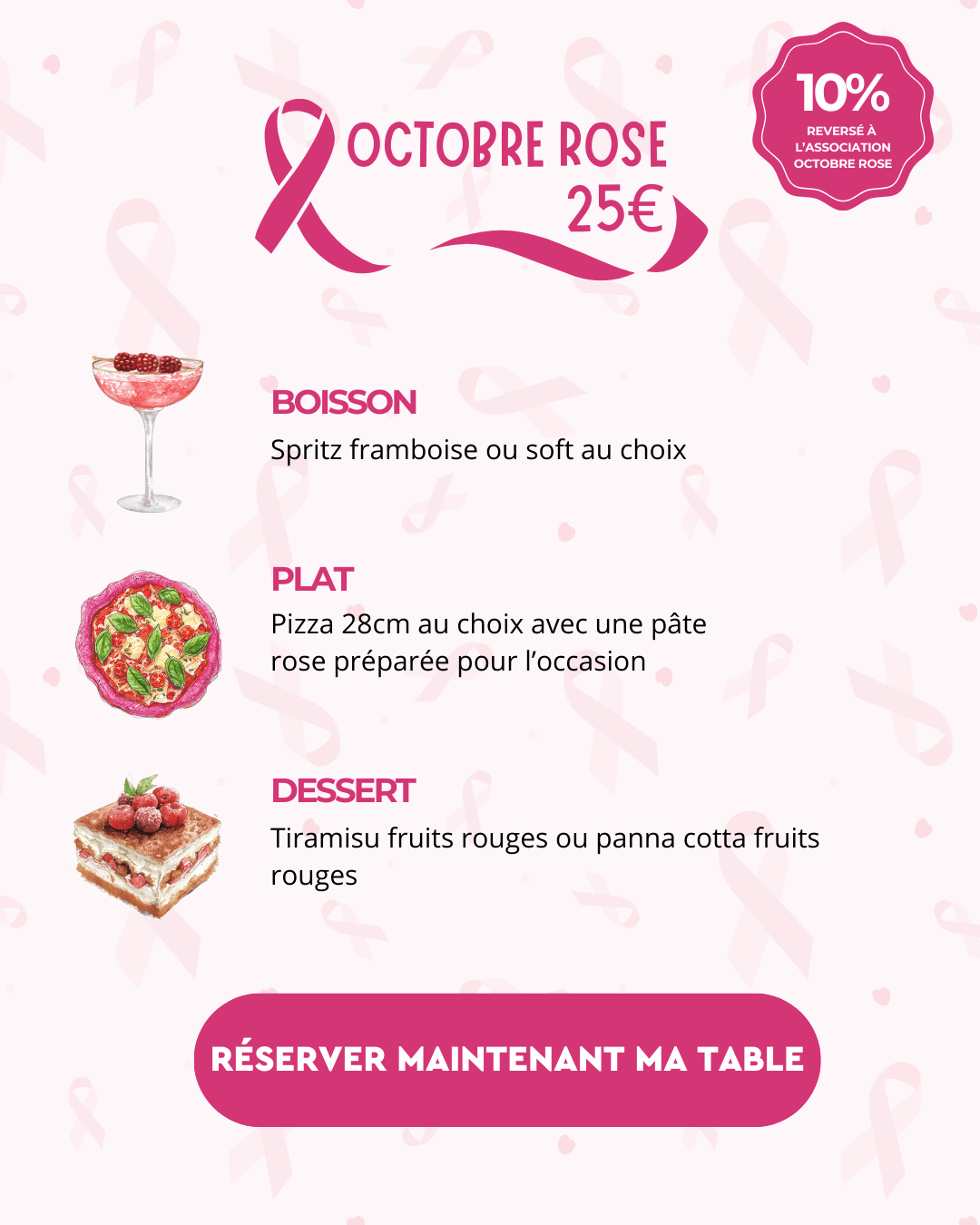 Menu octobre rose